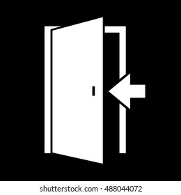 Door vector - white door on black background