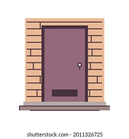 ladrillos de pared de puertas icono aislado exterior
