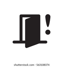 door warning icon illustration isolated vector sign symbol