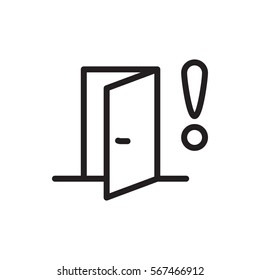 door warning icon illustration isolated vector sign symbol