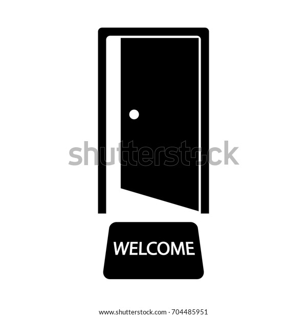 Door Welcome Mat Vector Icon Stock Vector Royalty Free 704485951