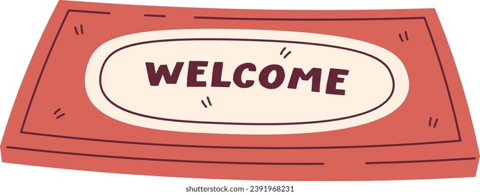 Door Welcome Mat Vector Illustration