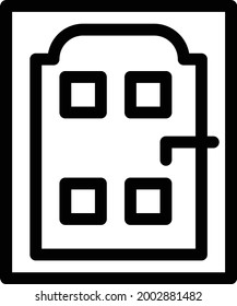 puerta con fondo blanco.door es un símbolo de protección.icono de línea delgada.