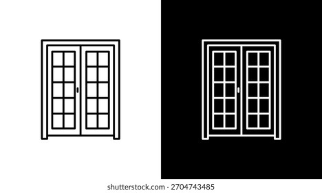 Diseño de conjunto de iconos de puerta blanca