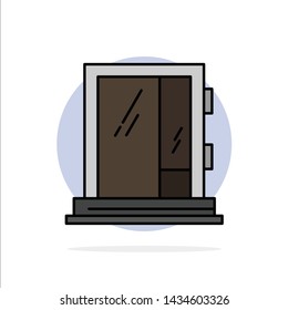 Door, Window, Building, Construction, Repair Abstract Circle Background Flat color Icon