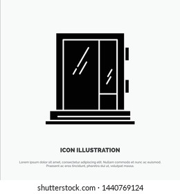 Door, Window, Building, Construction, Repair solid Glyph Icon vector