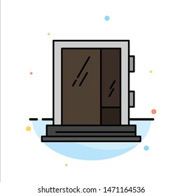 Door, Window, Building, Construction, Repair Abstract Flat Color Icon Template. Vector Icon Template background