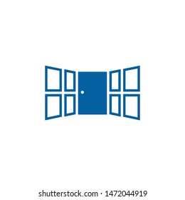door and window design vector illustration