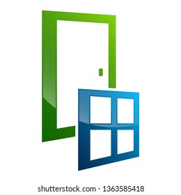 Door window frame concept design. Symbol graphic template element 