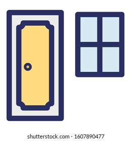 
Door with window, home door Isolated Vector Icon which can be easily modified or edited
