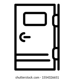 Door with window icon. Outline door with window vector icon for web design isolated on white background
