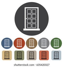 Door, window icon set. Vector illustration
