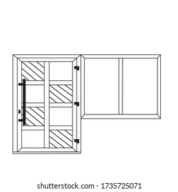 Door and Window vector on background