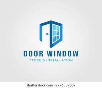 Door and Windows Installation Logo Design for Home Service