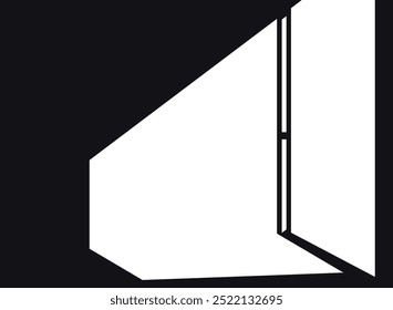 door windows shadow effect black white vector design illustration