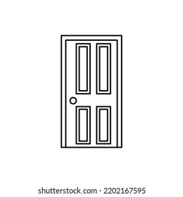 Door wood icon in line style icon, isolated on white background