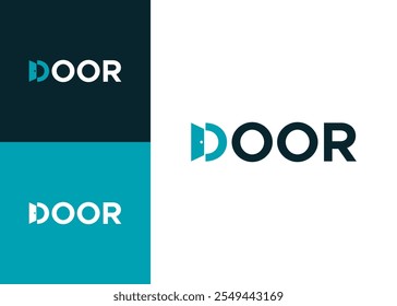 Diseño de logotipo de marca de palabras de puerta. Combina Elementos de Vector de puerta en el mundo