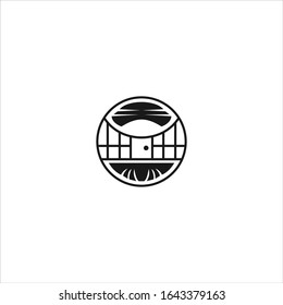 Door of the World logo Icon template design in Vector illustration. Black Logo And White Backround 