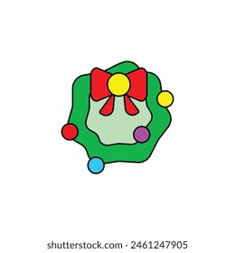 door wreath vector type icon