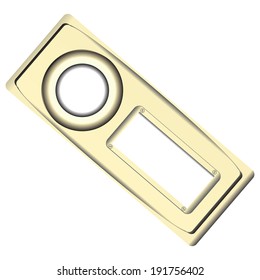 Doorbell button with space for information. Vector illustration.