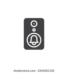 Doorbell with camera vector icon. filled flat sign for mobile concept and web design. Smart Doorbell glyph icon. Visitor monitoring symbol, logo illustration. Vector graphics