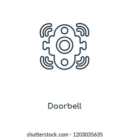 Doorbell concept line icon. Linear Doorbell concept outline symbol design. This simple element illustration can be used for web and mobile UI/UX.