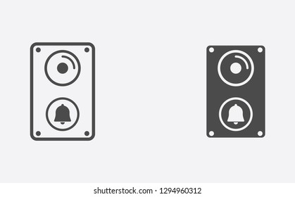 Doorbell filled and outline vector icon sign symbol