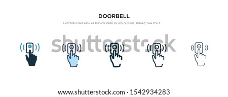 doorbell icon in different style vector illustration. two colored and black doorbell vector icons designed in filled, outline, line and stroke style can be used for web, mobile, ui