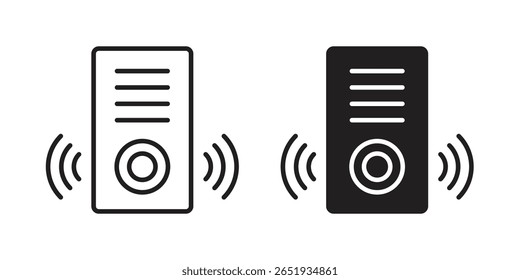 Doorbell icon. Flat and stroke versions. Graphic elements.