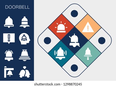  doorbell icon set. 13 filled doorbell icons. Simple modern icons about  - Alarm, Bell, Bells, Alert, Notification