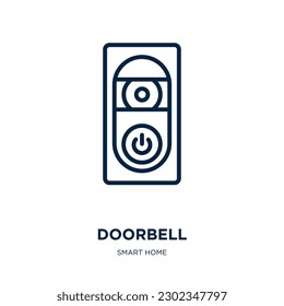 doorbell icon from smart home collection. Thin linear doorbell, tone, ring outline icon isolated on white background. Line vector doorbell sign, symbol for web and mobile