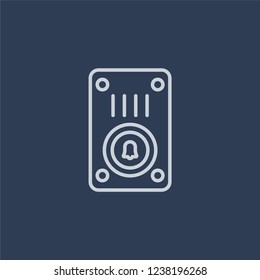 Doorbell Icon. Trendy Flat Vector Line Doorbell Icon On Dark Blue Background From Smart Home Collection. 