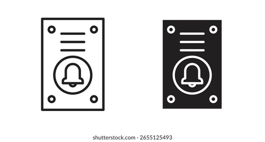 Türklingel Symbol, Vektordesign. Websymbole festlegen