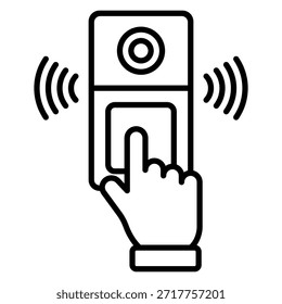 Plantilla de diseño de Vector de icono de timbre simple y moderno