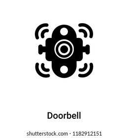 Doorbell icon vector isolated on white background, logo concept of Doorbell sign on transparent background, filled black symbol