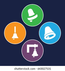 Doorbell icons set. set of 4 doorbell filled icons such as bell