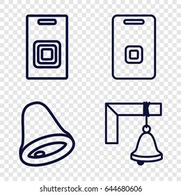 Doorbell icons set. set of 4 doorbell outline icons such as door ringer, door bell