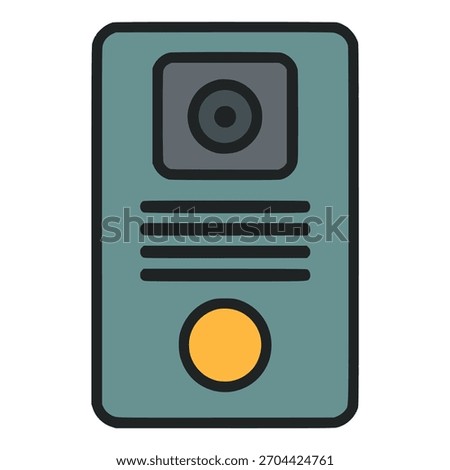 doorbell intercom communication flat color vector illustration template design