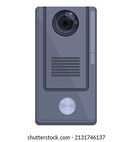 Doorbell intercom icon cartoon vector. Video system. Control entrance