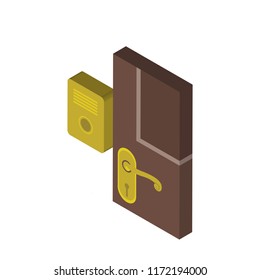 Doorbell isometric left top view 3D icon