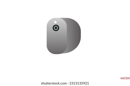 doorbell on the wall of the house with a surveillance camera vector illustration, The female hand presses a button doorbell with camera and intercom vector design for new business