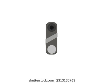 doorbell on the wall of the house with a surveillance camera vector illustration, The female hand presses a button doorbell with camera and intercom vector design for new business