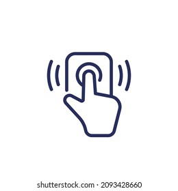 doorbell, ring bell line icon