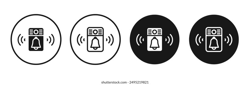 Conjunto de iconos de Vector de timbre negro relleno y estilo perfilado.