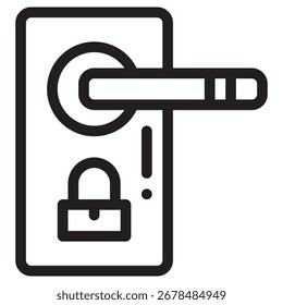 Icono de Vector moderno de la manija de la puerta: Plantilla de símbolos de ilustración mínima para el diseño de interfaz de usuario del App móvil de Web