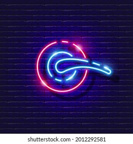 Doorhandle neon icon. Vector illustration for design. Repair tool glowing sign. Construction tools concept.