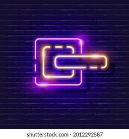 Doorhandle neon icon. Vector illustration for design. Repair tool glowing sign. Construction tools concept.