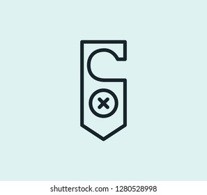 Doorhanger icon line isolated on clean background. Doorhanger icon concept drawing icon line in modern style. Vector illustration for your web mobile logo app UI design.