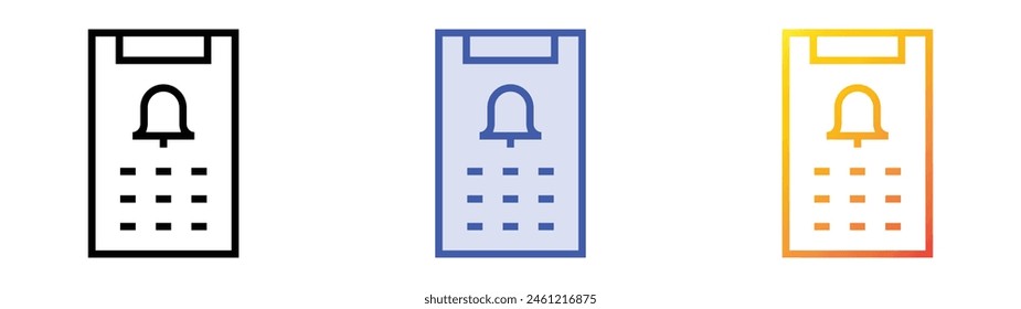 doorkeeper icon. Linear, Blue Fill and Gradient Style Design Isolated On White Background