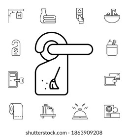 Doorknob, Cleaning Flat Vector Icon In Hotel Service Pack